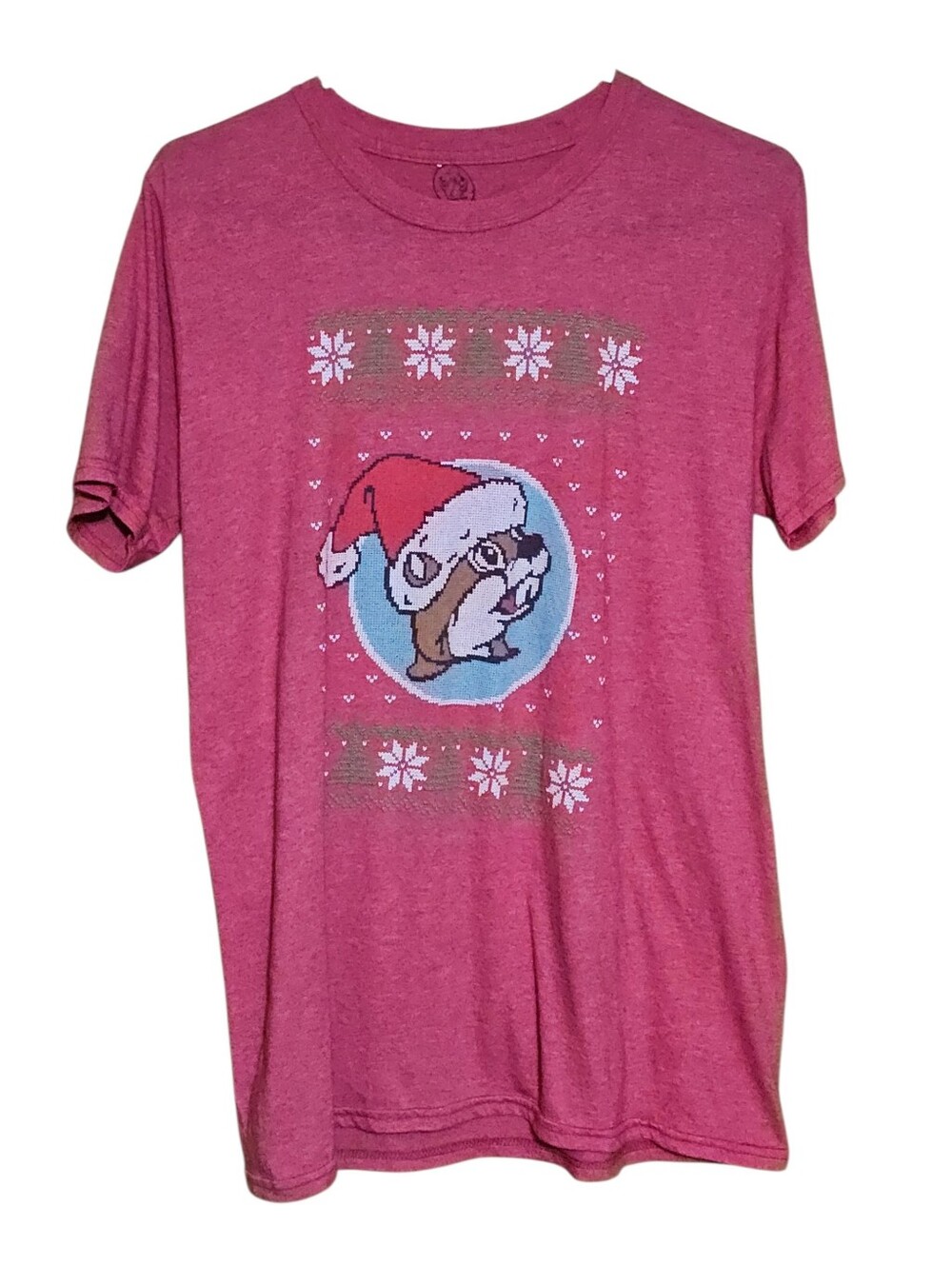 Fun Holiday Buccee's Tee in Heather Red Medium